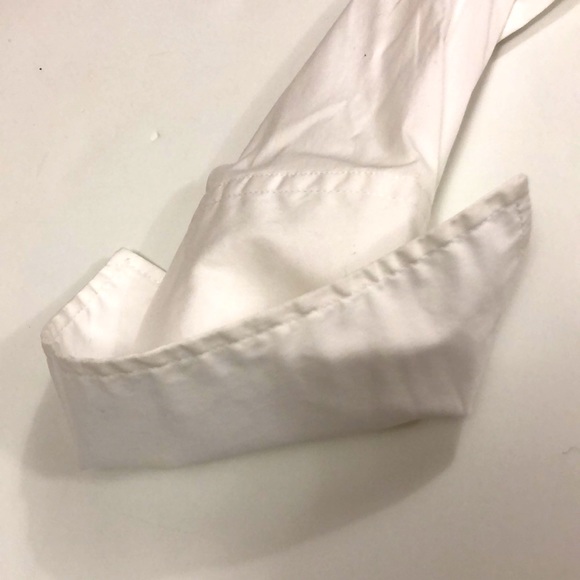 Ann Taylor 8P White Ruffle button down shirt flip cuffs NWOT Excellent Condition - Picture 8 of 10